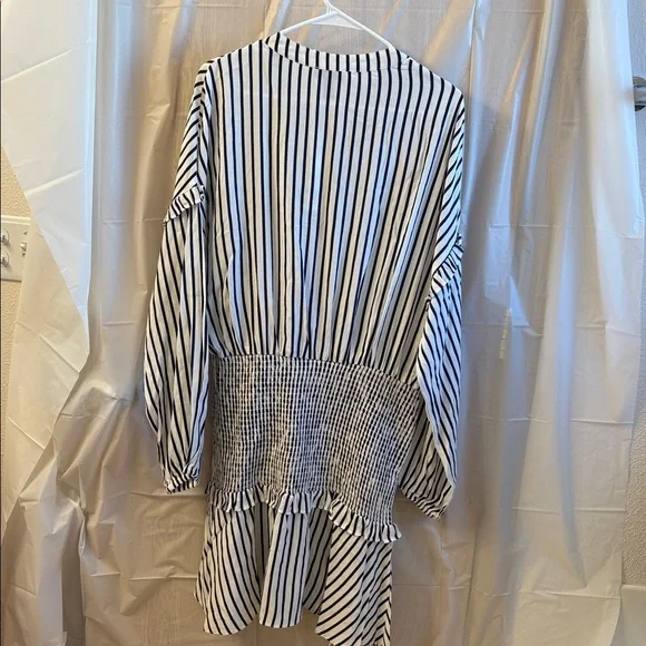 Aqua Navy and White Striped Shirt from Bloomingdal's - Picture 4 of 4